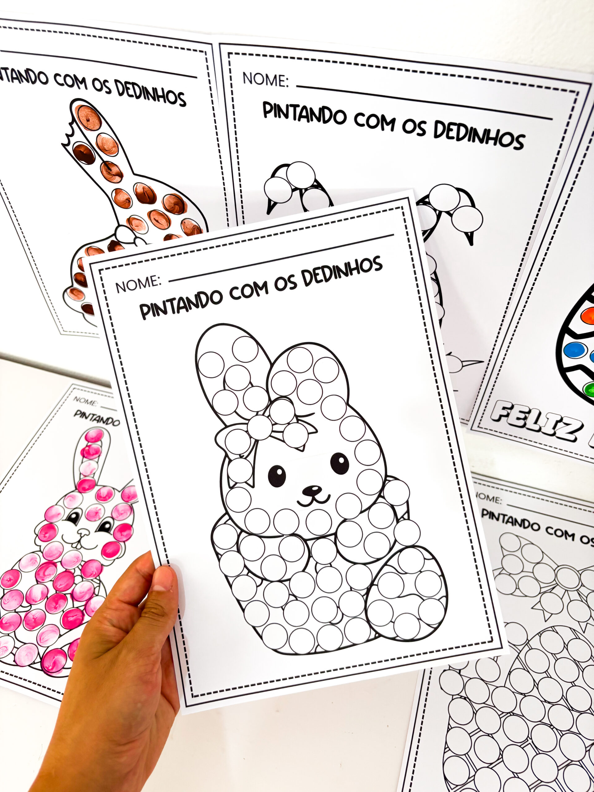 Atividade de Páscoa: Pintando com os dedinhos - COELHO - Imagem 5