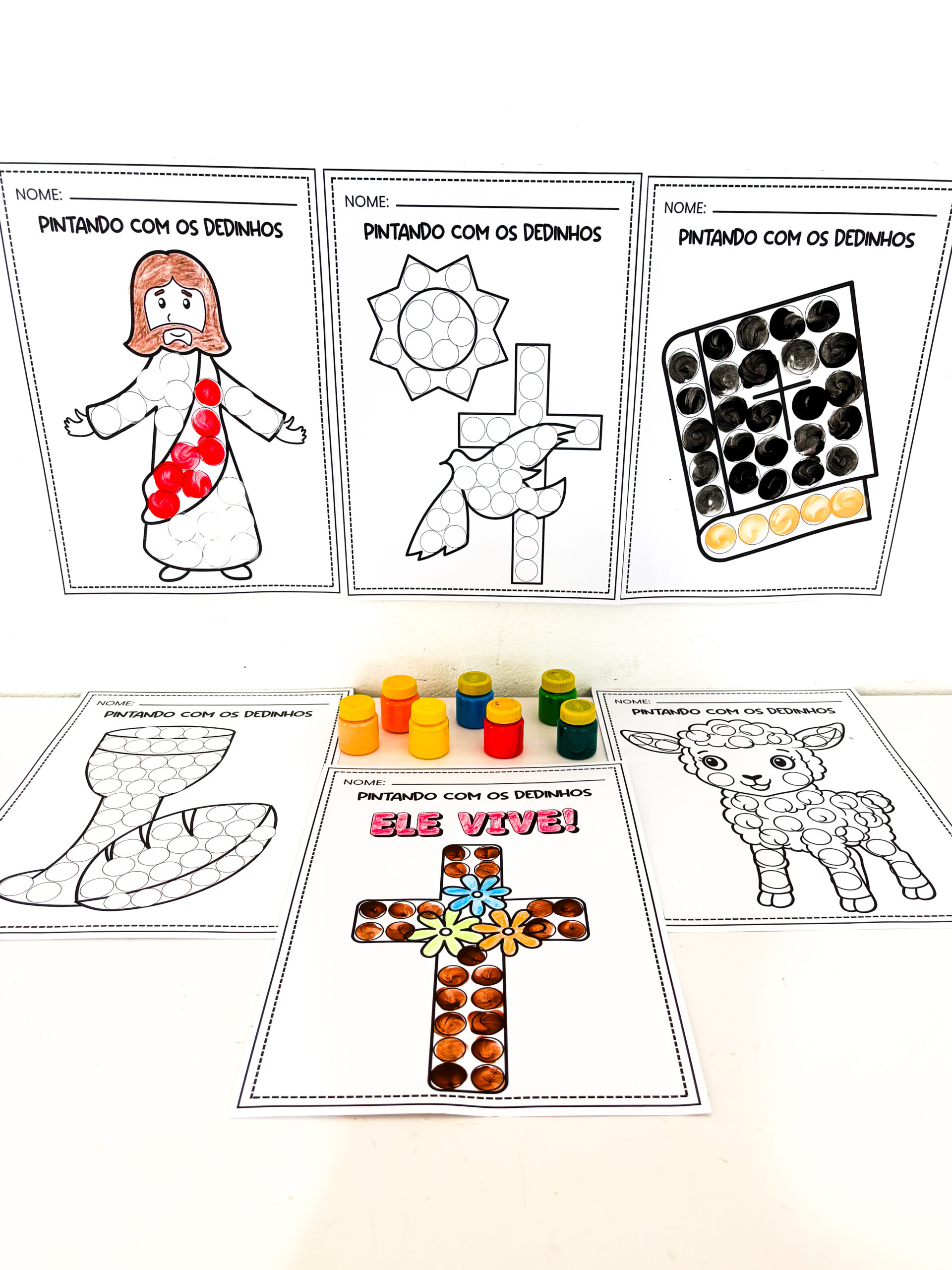 Atividade de Páscoa Cristã: Pintando com os dedinhos - Imagem 10
