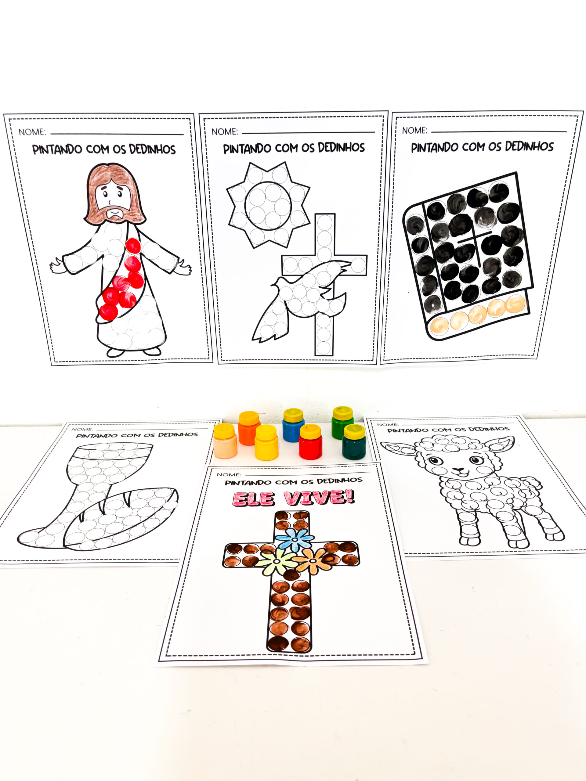 Atividade de Páscoa Cristã: Pintando com os dedinhos - Imagem 8