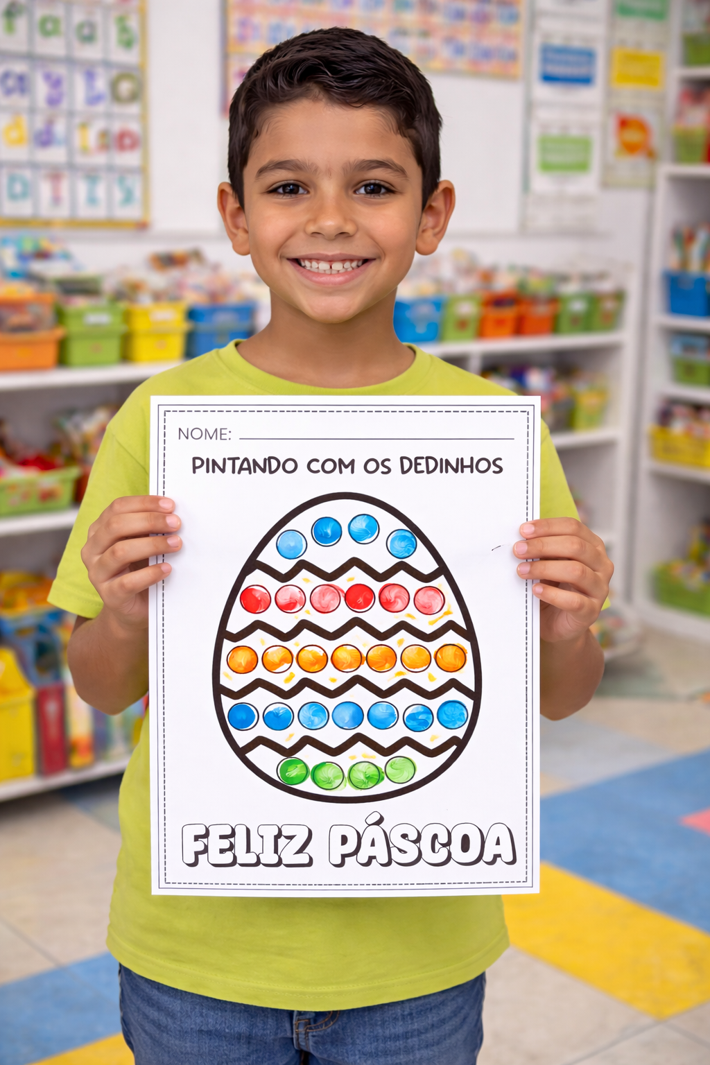 Atividade de Páscoa: Pintando com os dedinhos - COELHO - Imagem 3