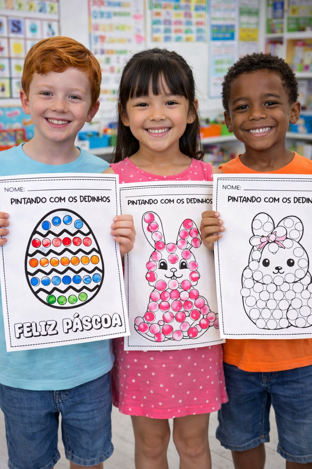 Atividade de Páscoa: Pintando com os dedinhos - COELHO - Imagem 2